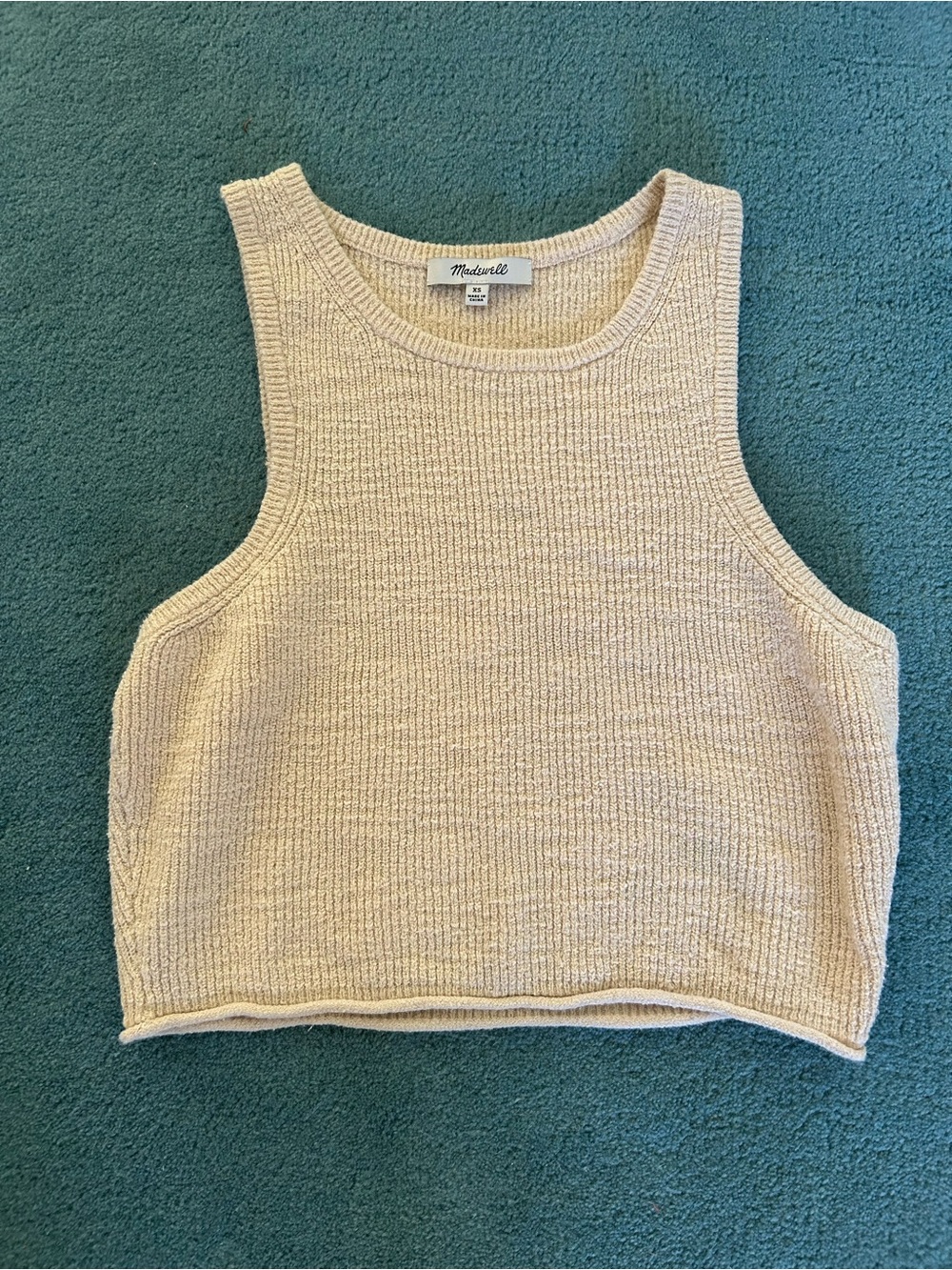 Madewell Cream Knit Crop Tank - XS